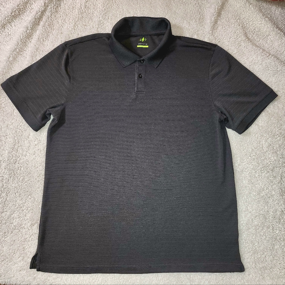 Nordic Track Golf Polo Shirt Sz: XL Athletic Fit, Ribbed, 2-Button, Gray